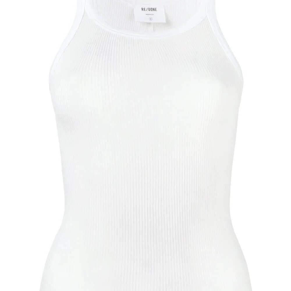 Re/Done Ribbed White Tank - Picture 5 of 5